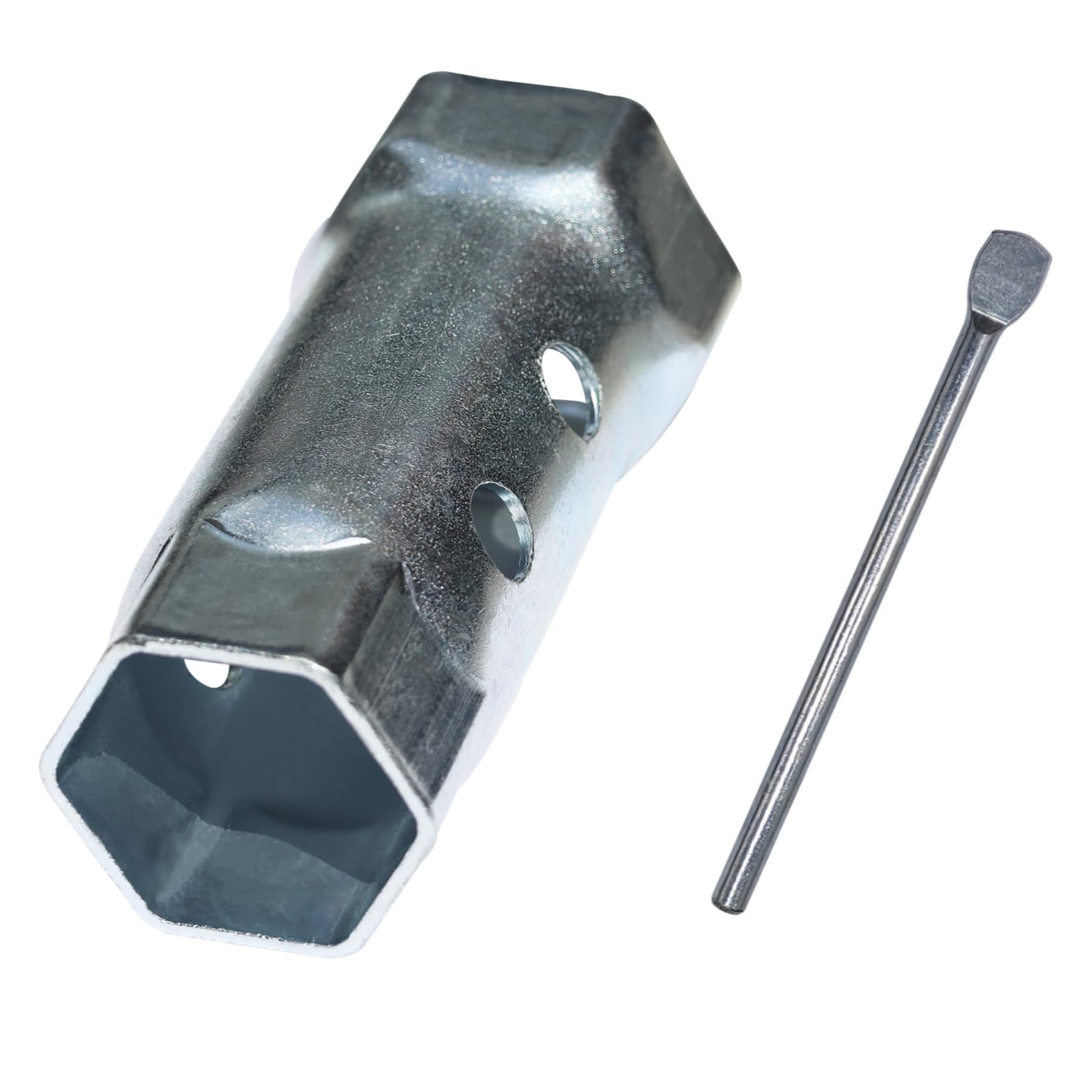 Ctuoptuo 49057 PT49057 Herramienta de extracción de llave de tubo hexagonal de doble cabeza para tornillos en elementos de calentador de agua de 1 1 2 pulgadas y 1 7 8 pulgadas hexagonales