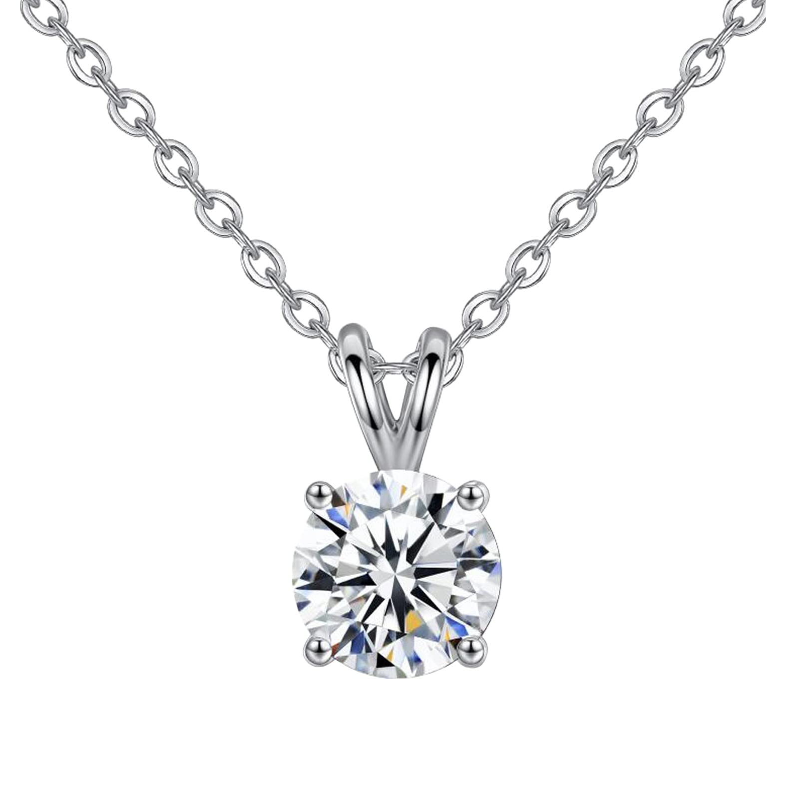 ZZHYGM Classic Round Brilliant Cut Diamond Rabbit Pendant Rhinestone Silver Plated For Women Personalized Locket Necklace