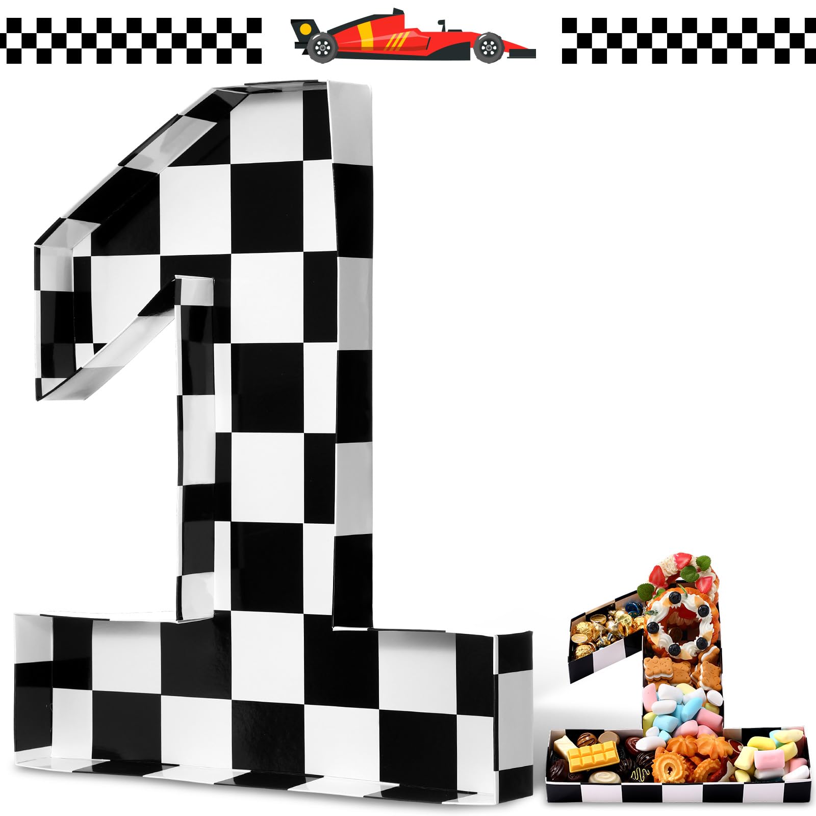 Photo 1 of Mifoci 13.7" Race Car Cardboard Fillable Number Box