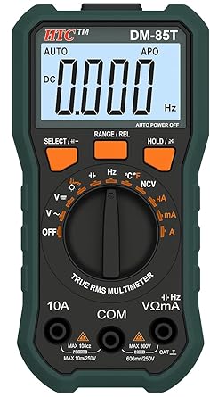 HTC Instrument DM-85T Digital TRMS Frequency and Temperature 6000 Counts with (1 Year Warranty) Digital Multimeter (Black, Yellow 6000 Counts)