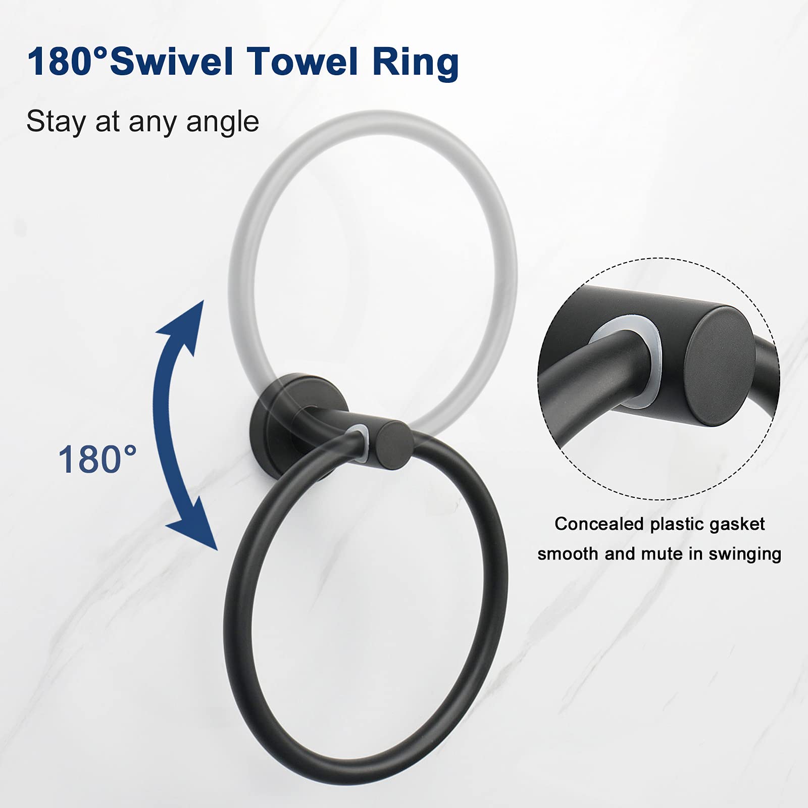 NearMoon Badezimmer-Set Aus Edelstahl – Handtuchring, Toilettenpapierhalter & 2 Haken In Gebürstetem Gold