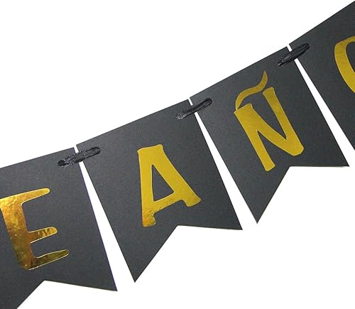 Miniatura 2 de Cartel de Feliz Cumpleaños – Cartel español de feliz cumpleaños – Suministros de decoración de fiesta de cumpleaños negro y dorado