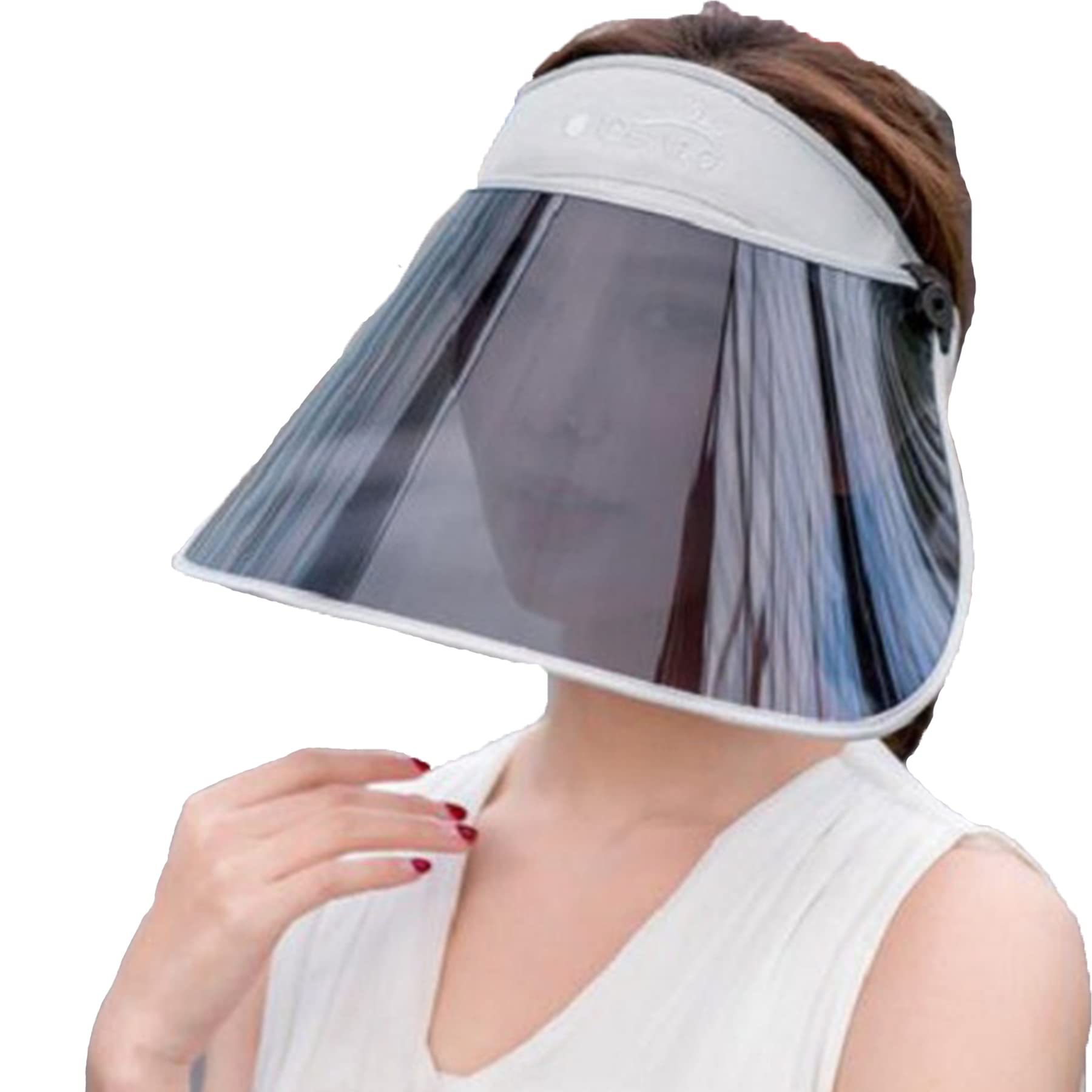 [Mukeyo] サンバイザー uvカット帽子 レインハット レインバイザー つば広 自転車ひよけ帽子 紫外線対策 晴雨兼用 日焼け対策 UPF50+ キャップ 曲げ収納 レディース グレー