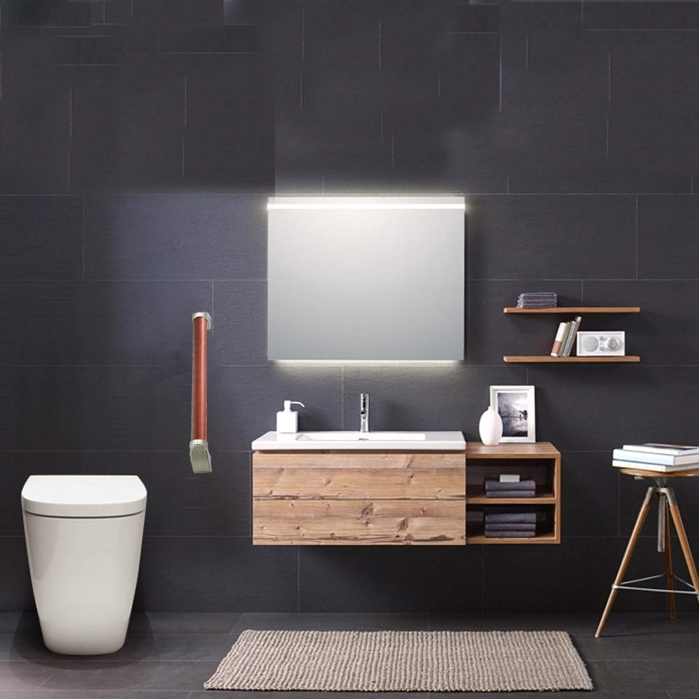 Barras de Apoyo para baño, Barra de Seguridad, pasamanos de Madera para Equilibrio, Asistencia para Ducha, barandilla de Apoyo para bañera montada en la Pared, Oculta.