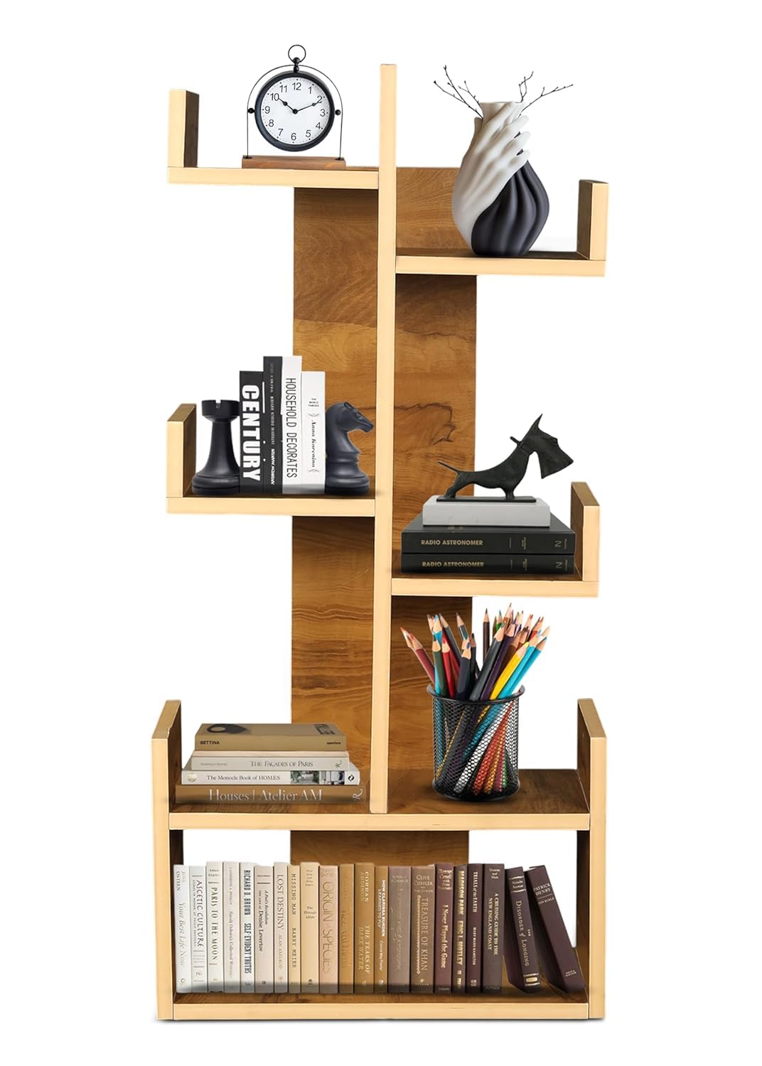 SBF Furniture Engineered Wood Bookshelf Multipurpose Home Decor Storage Rack Bookcase Showcase Organizer for Living Room Kitchen (Square 6 Shelf Bookrack) (Yellow) DIY(Do-It-Yourself)-image-20