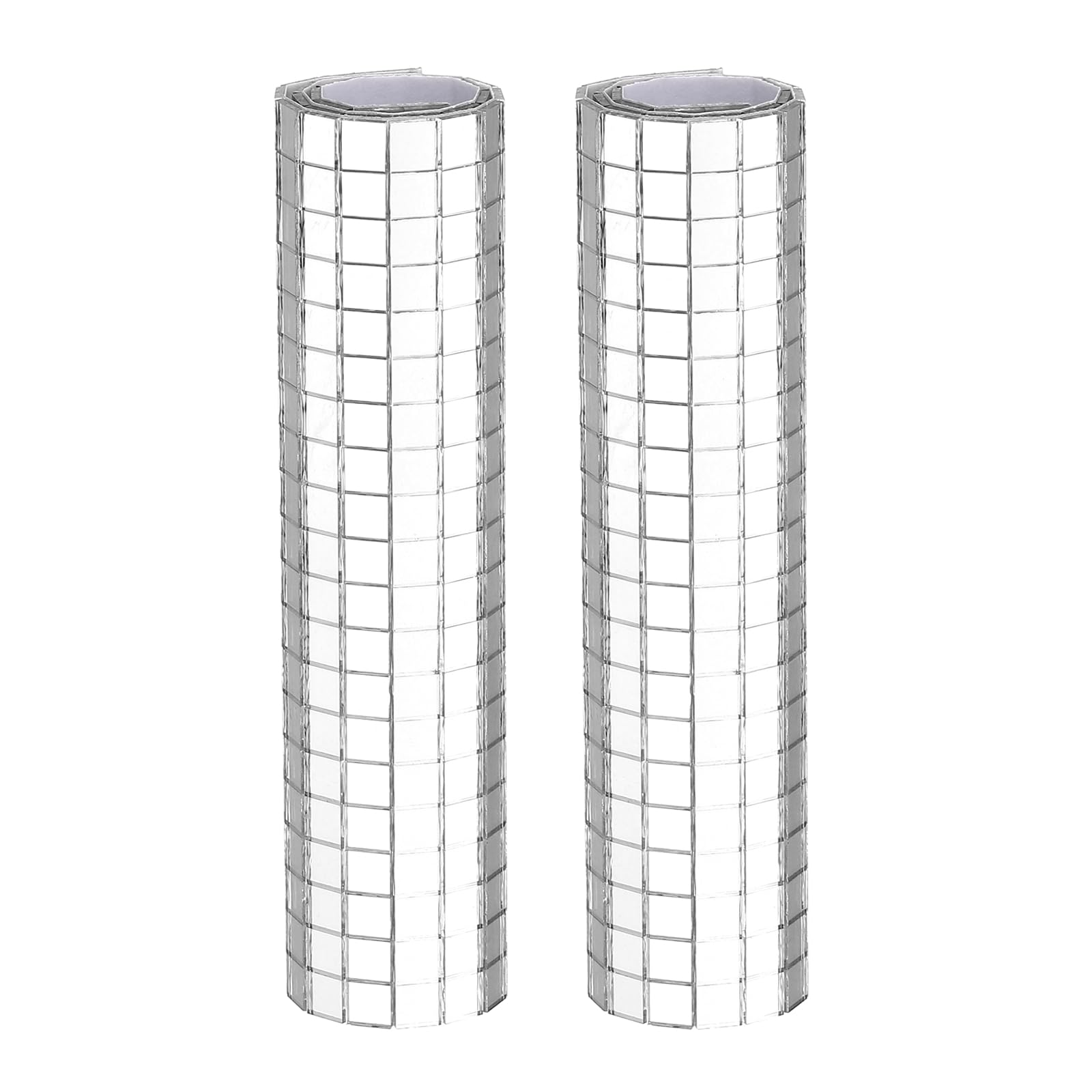 sourcing map 1200 Pcs Mirror Mosaic Tiles 5 x 5 mm Square Glass Self-Adhesive Disco Ball Mirror Tiles Sticker for DIY Craft Decoration Art Collage Card Making, Silver — image 1