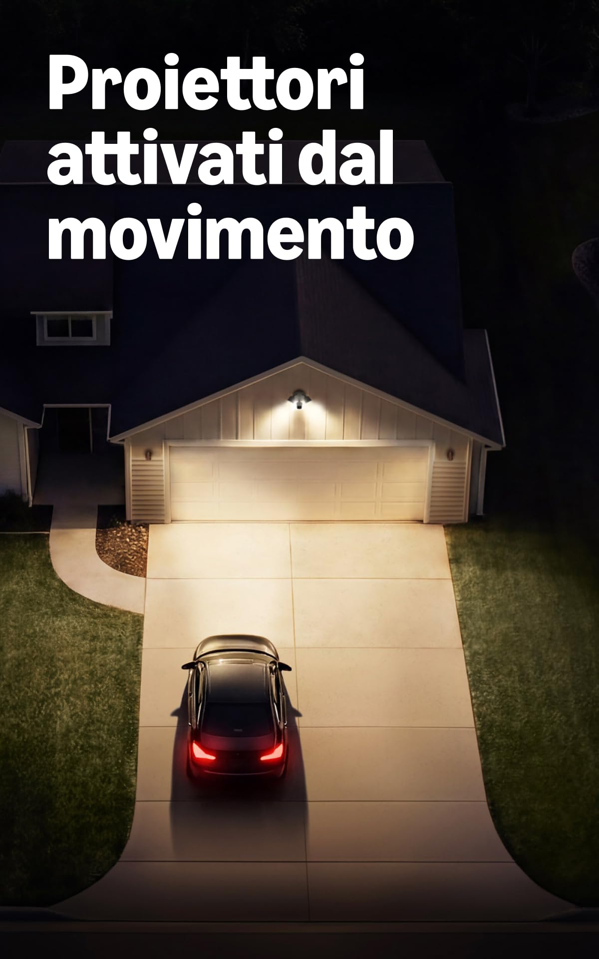 Ring Videocamera con proiettori (Floodlight Cam), alimentazione via cavo(ultimo modello),video 2K, zoom avanzato 6x, proiettori ultraluminosi,prova gratuita di 30 giorni del piano di abbonamento Ring