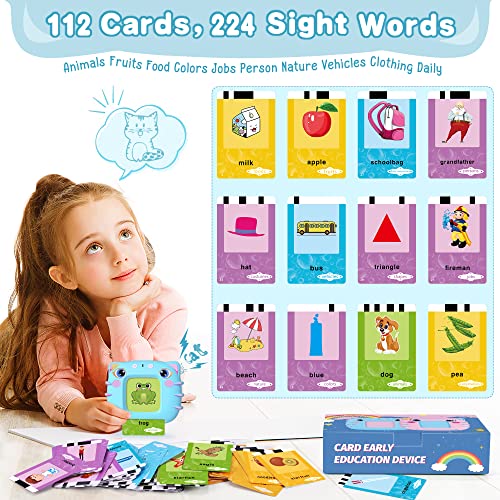 Learning Toys For Toddler 2-6 Year Old, Talking Flash Cards Machine With 112 Flash Cards, 224 Sight Words, Speech Therapy Toys, Autism Toys Gifts For Toddler Stocking Stuffers Gifts For Kids, Blue #TOP2