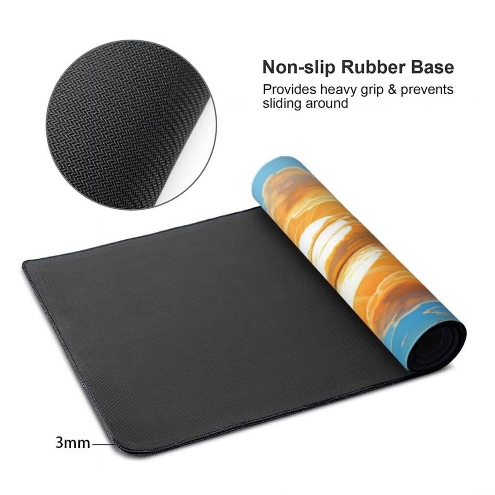 Tappetino Mouse XXL 1200x600mm Tramonto Grande Mouse Pad, Tappetino Scrivania Grande Mousepad Gaming con Bordi Cuciti, Tappeto Scrivania con Base Antiscivolo per Ufficio e Casa (Paesaggio) -MP1560