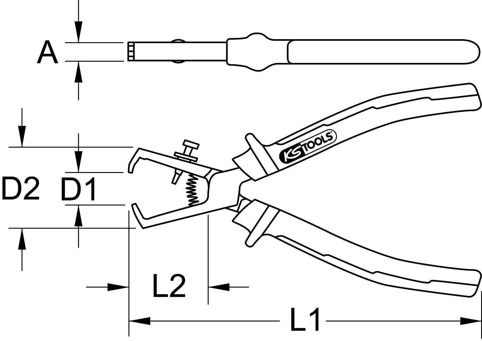 KS TOOLS Pince à dénuder ULTIMATEplus, 180mm 119.2014
