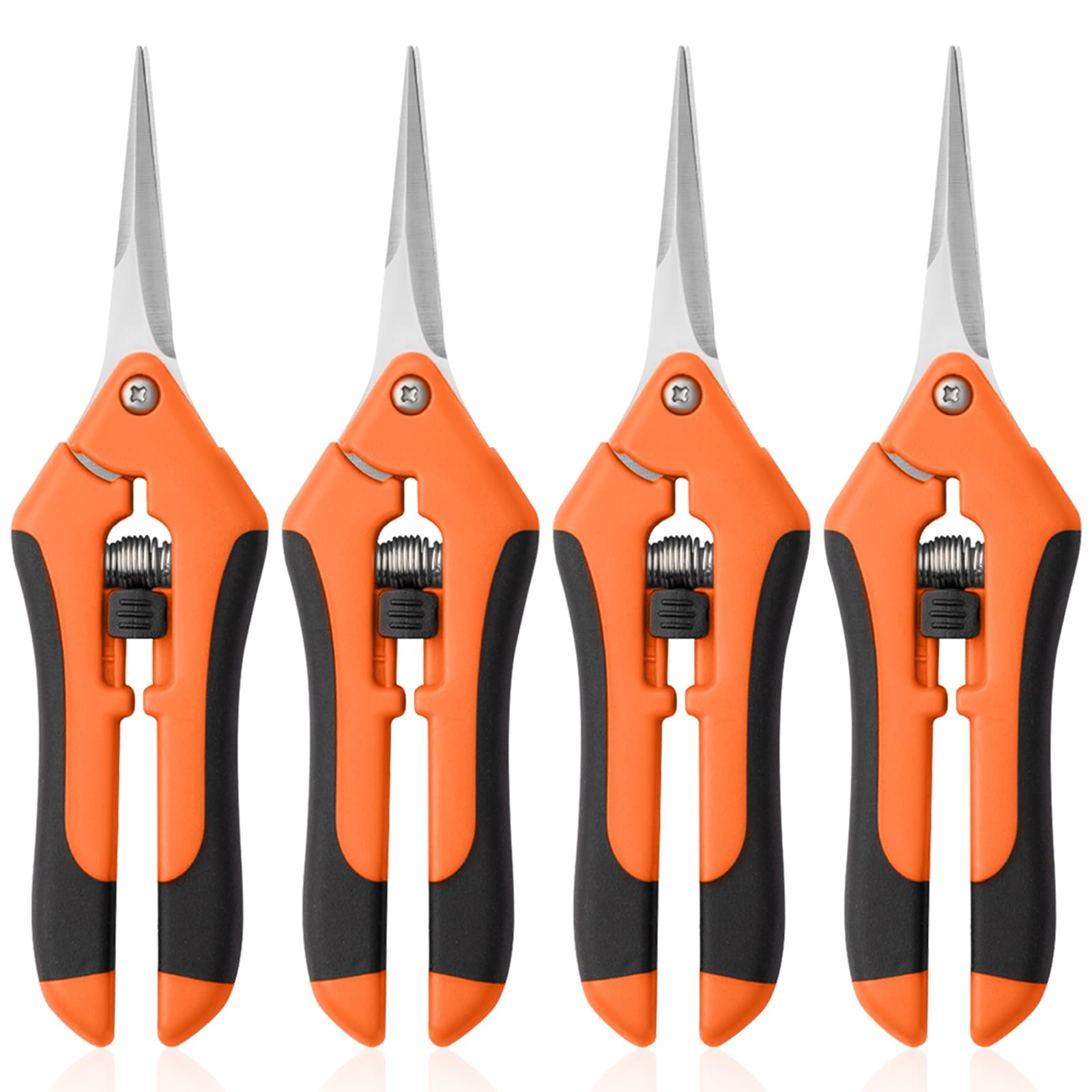 4 Pack Garden Shears, Stainless Steel Shears Gardening Tools, Scissors, Garden Clippers, Pruning Shears for Gardening Shears & Scissors (Orange)