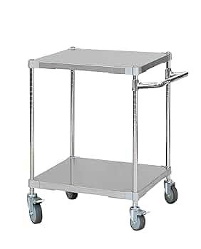 Amazon.co.jp: ステンレスシェルフワゴン60×60 2段キャスター700