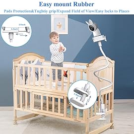 Derebir Baby Cameras Mount Flexible Baby Monitor Holder Stand Shelf Only Compatible with ARENTI 2K Alnanny A4 Baby Monitor,Any Baby Cameras with 1/4 Screw Stan(33.7 inch/Camera Not Included)