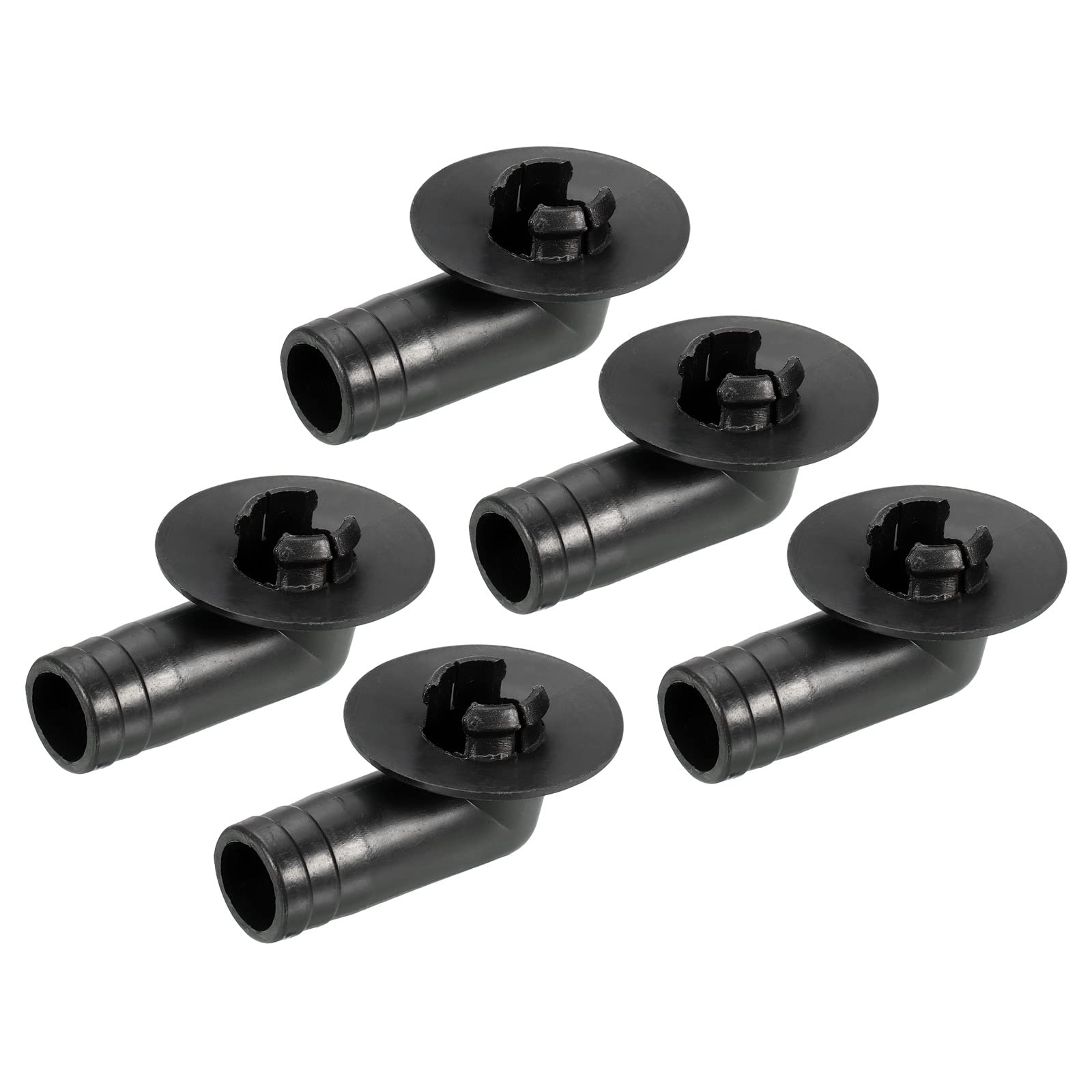 sourcing map Air Conditioner Drain Hose Connector 17mm Tube Elbow Fitting Replacement Part Accessories for Mini-Split Window AC, Black Pack of 5