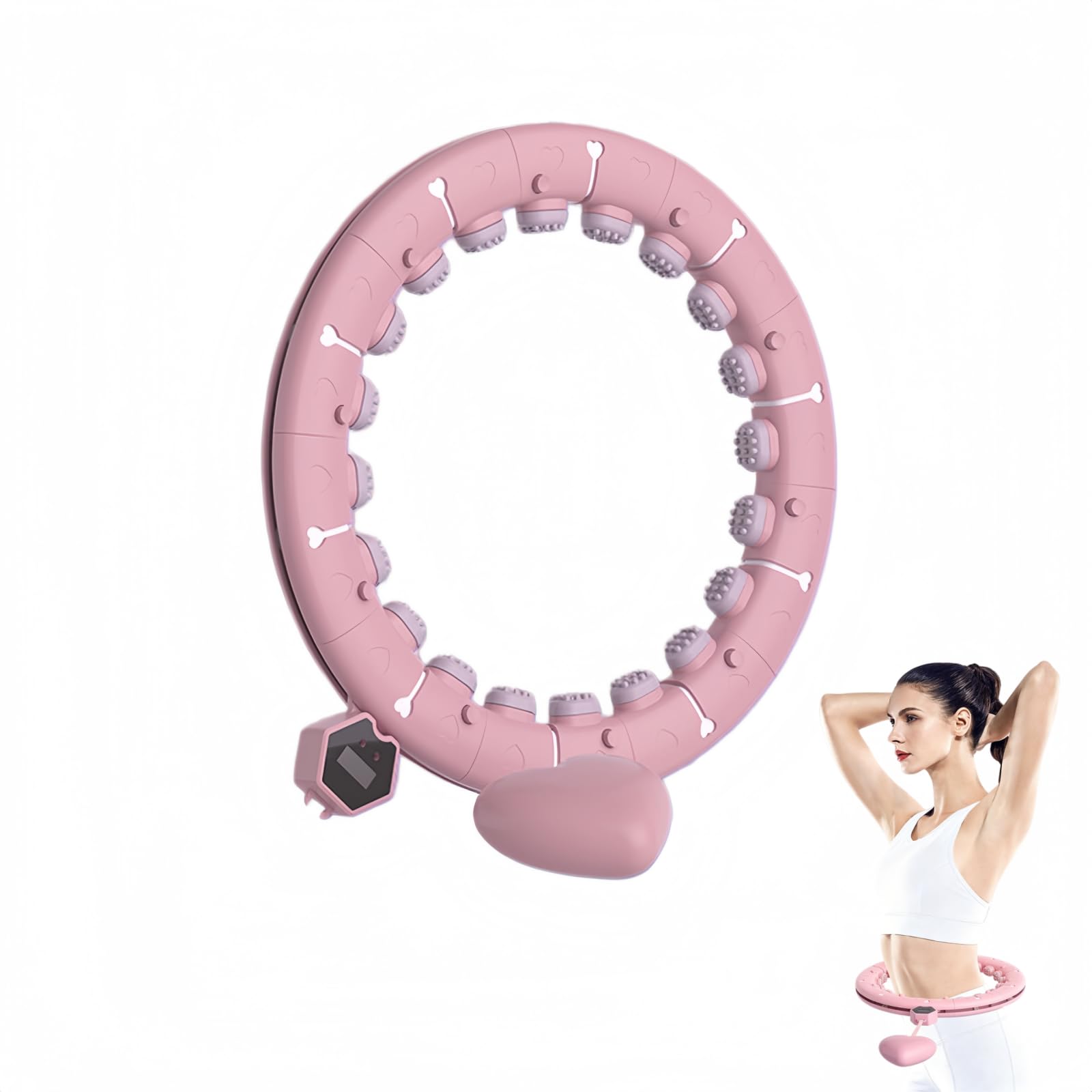 Smart Hula Hoop mit Zähler, gewichteter Fitnessreifen für Core Workout, Einstellbarer Übungsreifen für Home Workout, Geschenk für Frauen