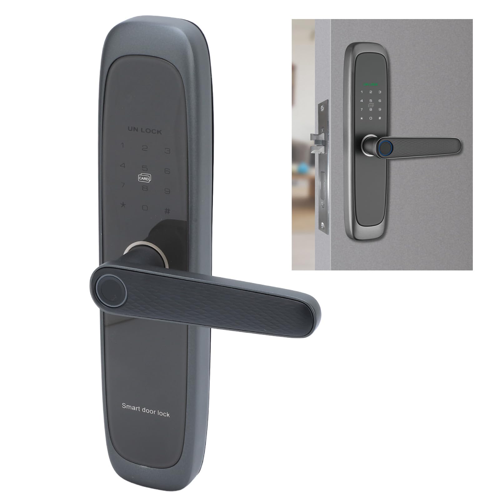 Cerradura de puerta con teclado de huellas dactilares.Control de aplicaciones para uso en dormitorios y apartamentos en casa (6068)