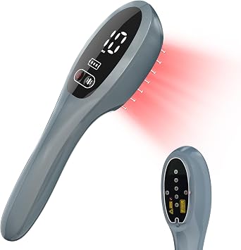 lllt Laser Comb for Hair Growth, Wireless Red Light Hair Growth Brush with Vibration for Hair Regrowth Men and Women, for Parting, Hairline & Crown