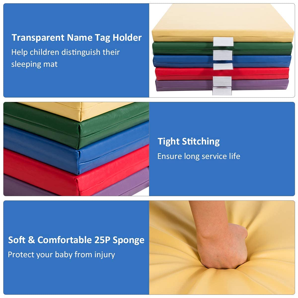 Costzon 2Inch Thick Daycare Rest Mats, 5Pack, Foam Napping Floor Mats