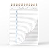 DOURA To Do List Notepad for Work - Daily To Do List Notepad, Undated Planner with 52 Sheets, Spiral Notepads for Office Supplies, School Planner, 5.5