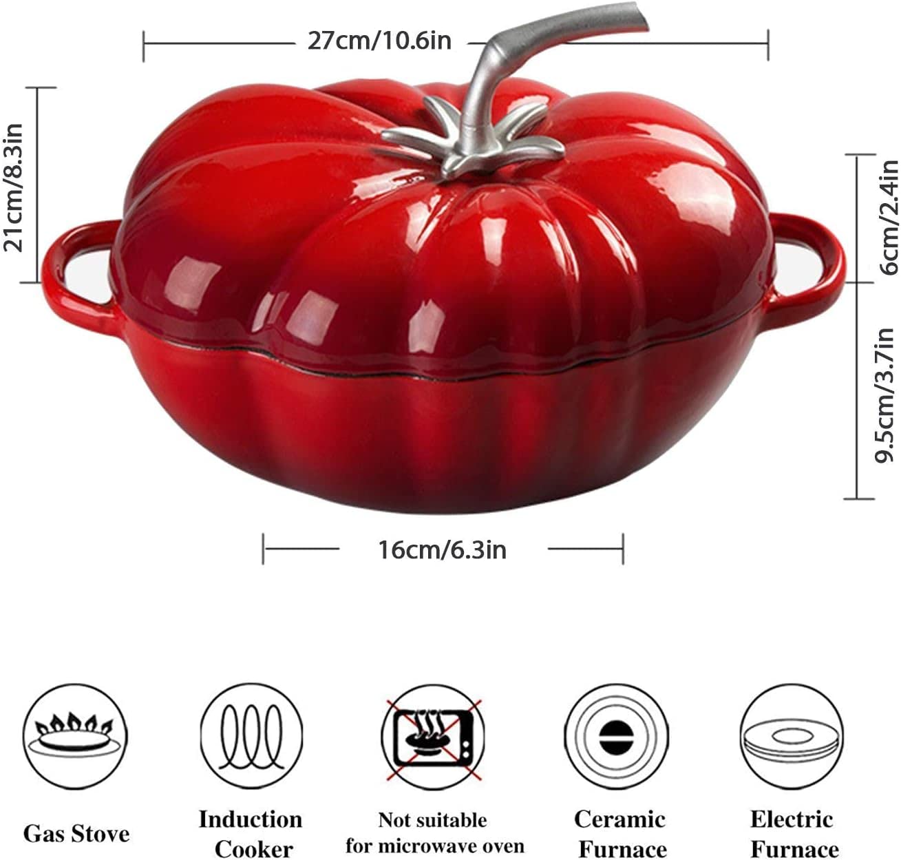Emaljowane żeliwny Kociołek Holenderski Z Pokrywką Podwójny Uchwyt Nieprzywierające Otwarta Płomień Dutch Oven Do Duszenie Piekarnik Indukcja Na Przyjęcia