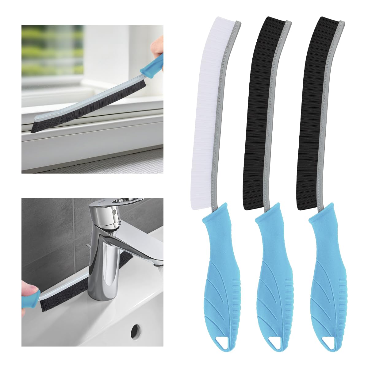 TQRR Hard Bristle Crevice Cleaning Brush-Thin Gap Scrub Brush, Small Cleaning Brush, Grout Brush, Kitchen Brush, Cleaning Tools for Toilet, Bathroom,