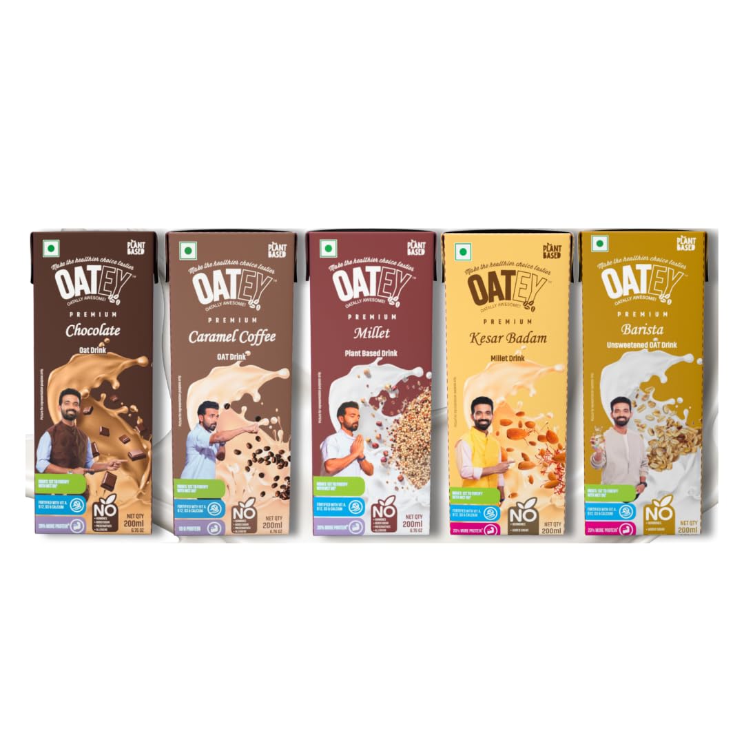 Oatey Assorted Variety Pack - 8-Pack, Includes Millet,Chocolate, Coffee, and Kesar Badam Oat Milk(2 each) - Unsweetened, Dairy Alternative, Heart-Friendly, Eco-Friendly"-image-14