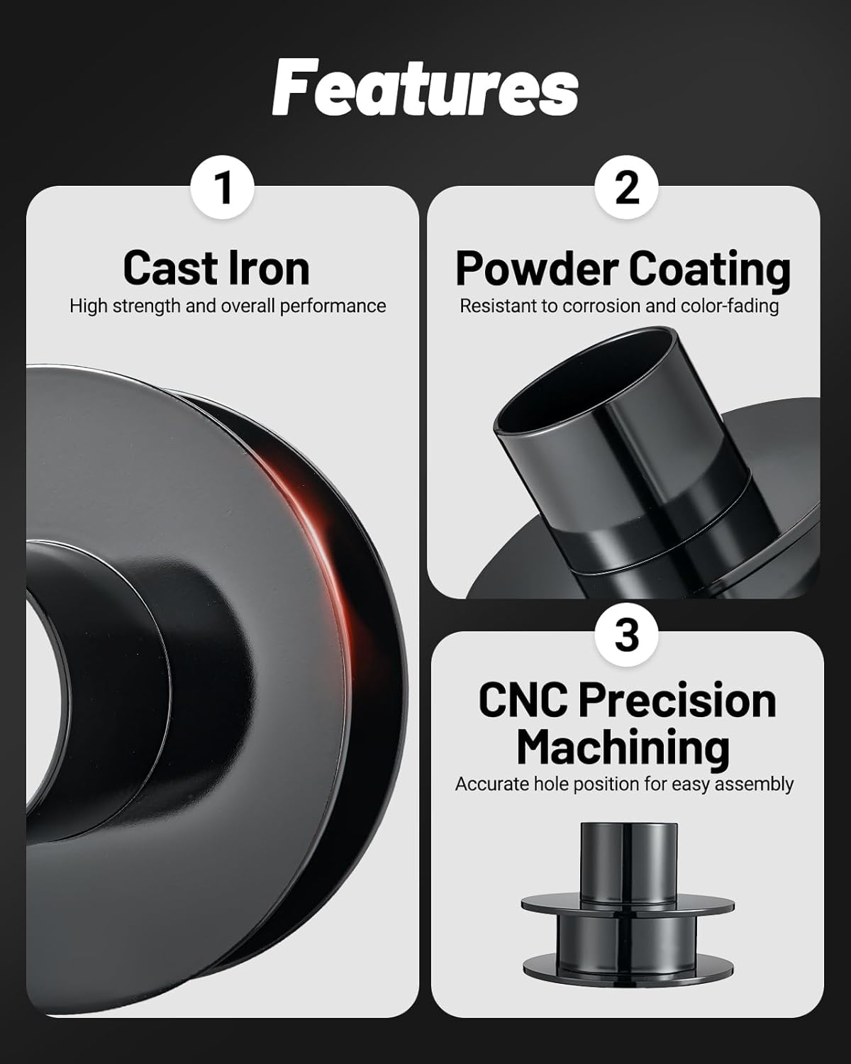 EVIL ENERGY 2" Front Leveling Lift Kit Compatible with 2005-2023 Ford F250 F350 Super Duty 4WD, 2 inch Front Suspension Strut Spacers with Shock Mount Extenders Black