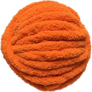 8oz Chunky Chenille Yarn 100% Polyester Vegan Bulky Jumbo Orange Chenille Yarn DIY Crochet Blanket Pet Cave Yarn Fluffy Throw Yarn