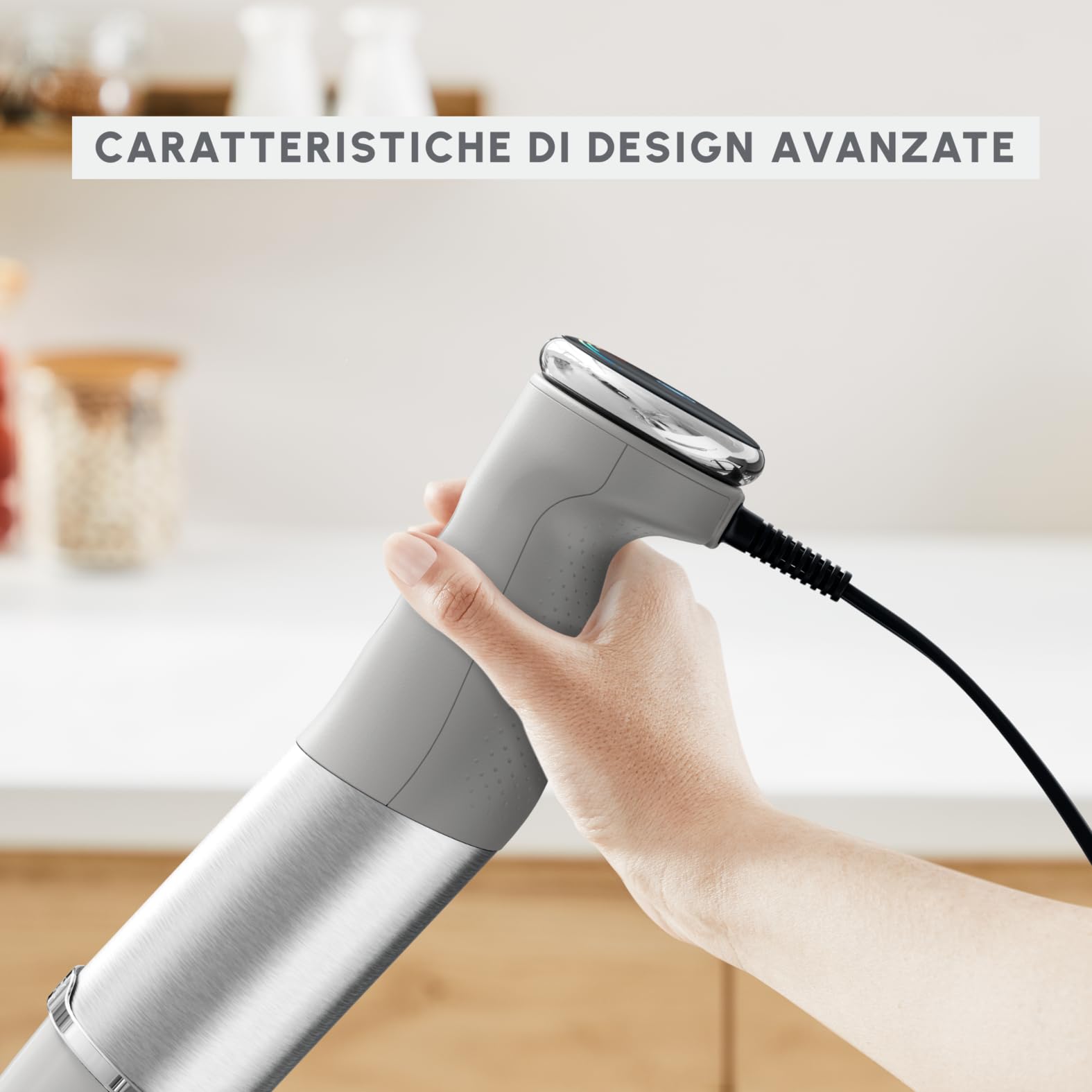 Moulinex Quickchef+, blender nurkowy, technologia z ostrzami Powelix, 1000 W, tryb cichy, 20 prędkości, tryb turbo, DD672B