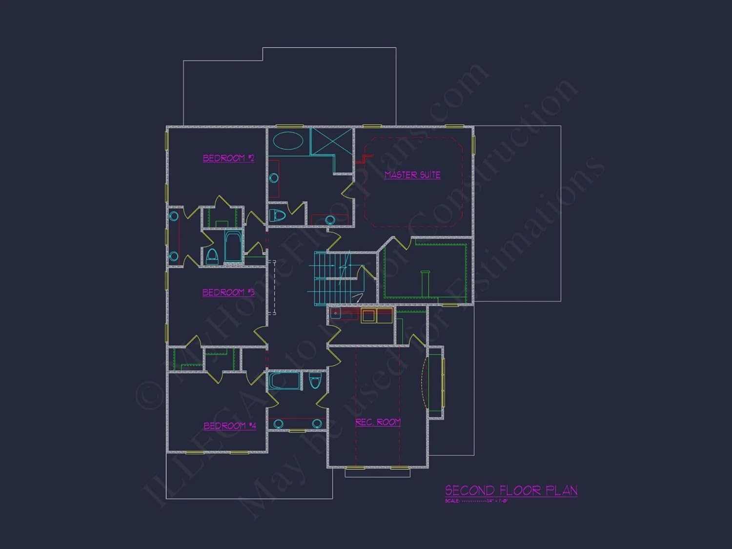15-1168 HOUSE PLAN - Custom Colonial House Plan with CAD Designs and Blueprints