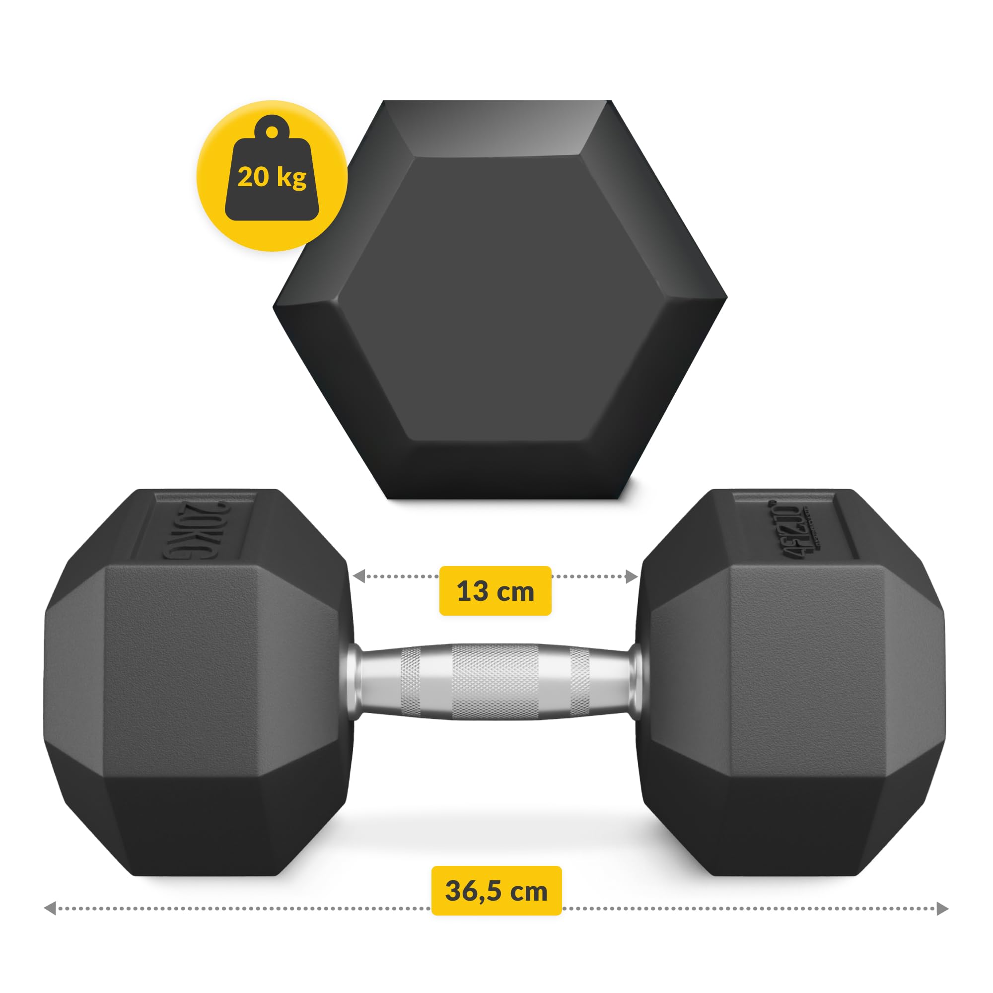 HANTLA OBCIĄŻENIE ŻELIWNY GUMOWANY HANTEL HEX SOLIDNY WYTRZYMAŁY 20 kg
