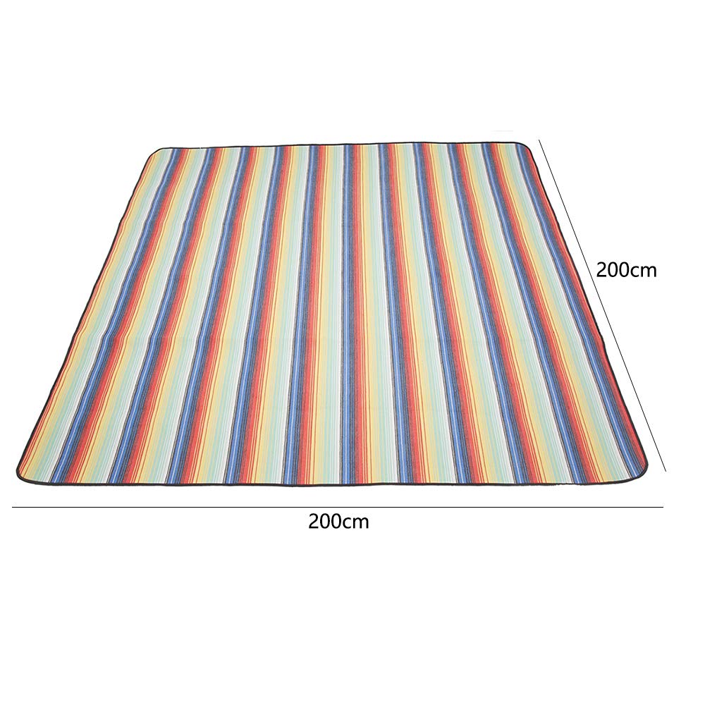 200 x 200cm Couvertures Tapis de Pique-Nique Imperméable Résistant à l'Humidité Tapis de Plage, Format Pliable Tapis pour Camping Voyage Jardin Nappe, C