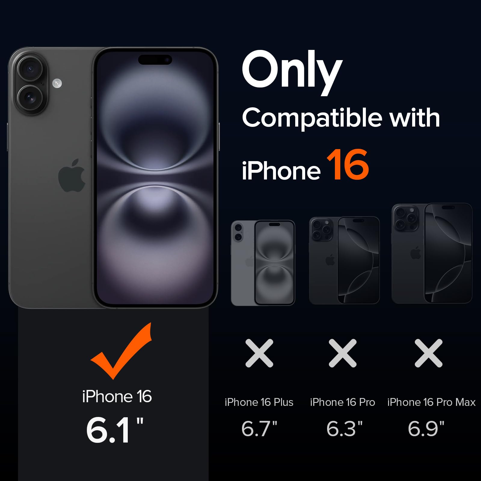 iVoler Anti Ingiallimento Chiaro Cover per iPhone 16 con 2 Pezzi Pellicola Vetro Temperato e Cornice di Installazione, [Antiurto di Grado Militare] Custodia Trasparente Sottile Case-Nero