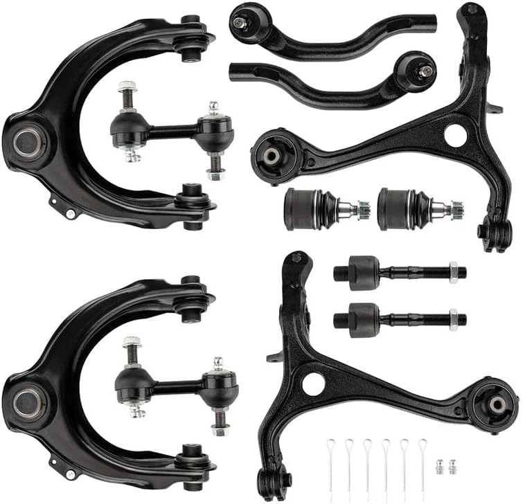 Control Arms, 12pcs Lower Upper Control Arm Tie Rod Suspension Kit Compatible with 2003-2007