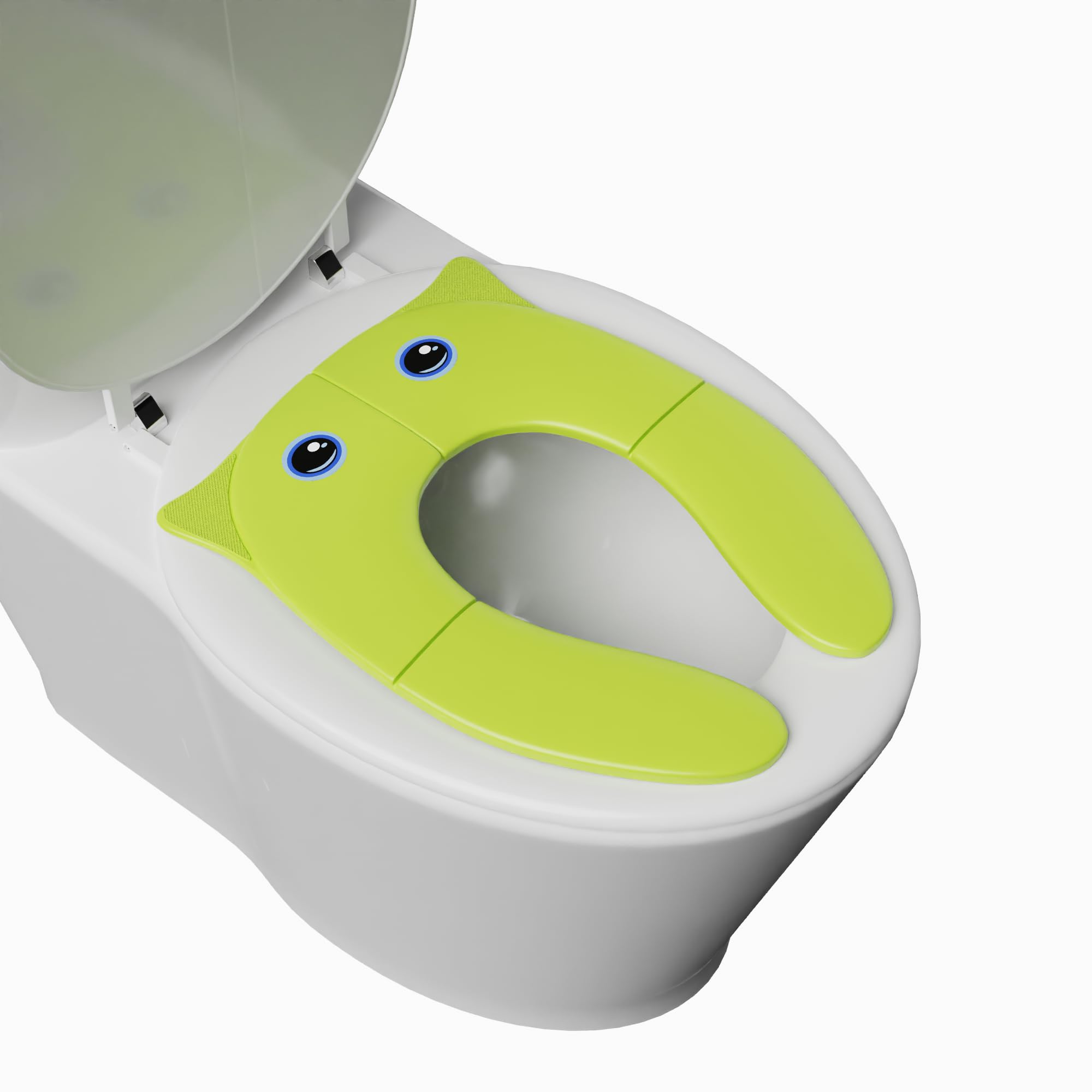 TECHHARK® Baby Potty Training Toilet Seat for Boys And Girls Kids, Non-Slip with Splash Guard, Fits Round & Oval Toilets, (TRAVEL GREEN)-image-17