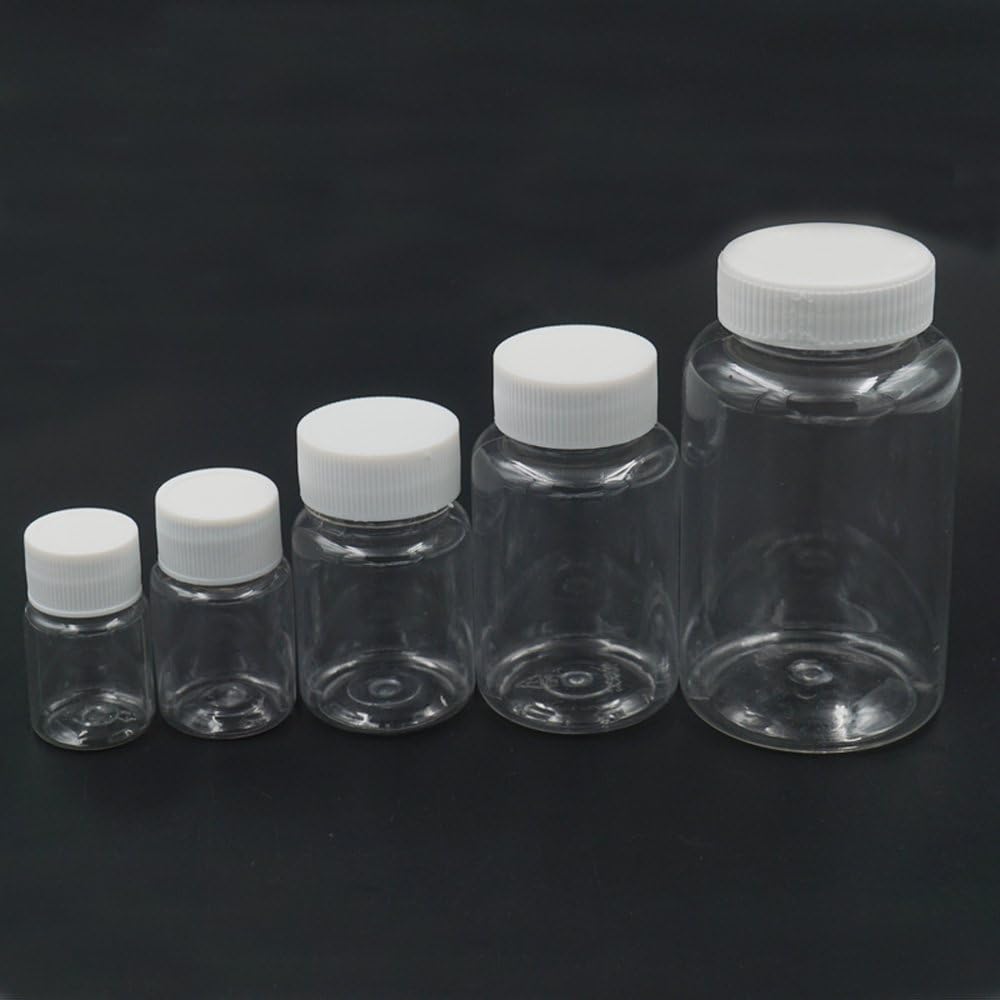 Bluemoona 20 Pcs - Empty Plastic 15ml Sample Vial Tube Storage Bottles Turn Screw Cover Cap Round