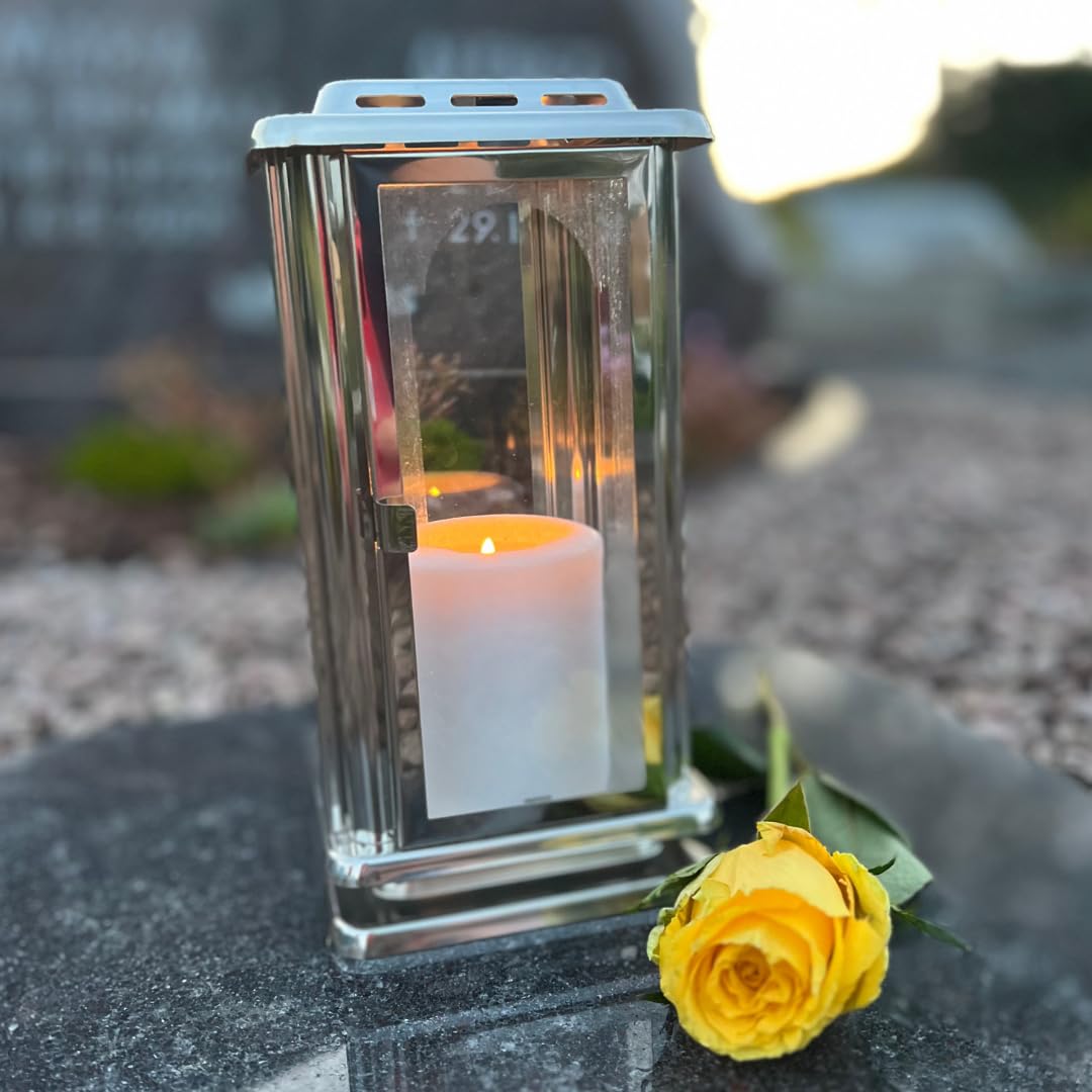 designgrab Lampada per tomba Royal in acciaio inox, lenti in vetro trasparente