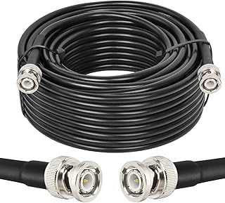 MOOKEERF BNC Male to BNC Male Cable 50ft,50 Ohm BNC Cable,Low Loss KMR240 Coaxial Cable with BNC Male to Male Connectors,BNC Antenna Coax Cable