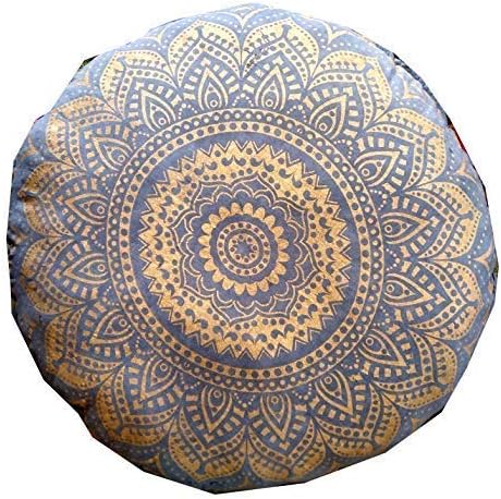 Cojín redondo grande dorado para el suelo, funda otomana, almohada para meditación, cojín de suelo para adultos, puf otomano, fundas de tiro