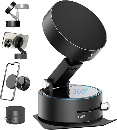 Soporte magnético de teléfono para montaje de automóvil, accesorios de automóvil con succión magnética al vacío para mujeres y hombres, iPhone 16