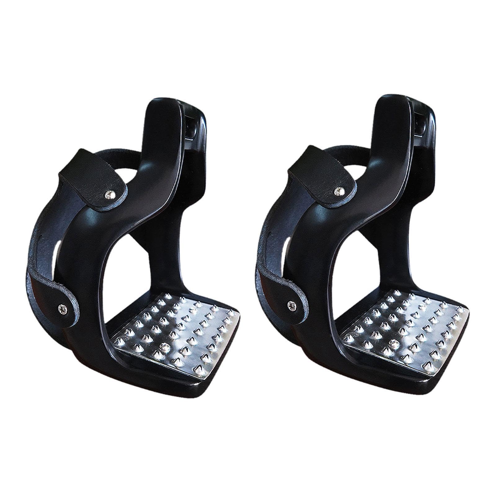 Oshhni 2 Pezzi staffe per Equitazione staffe equestri staffe per Equitazione Endurance Ride staffe per Sella per Cavallo Antiscivolo per Attrezzatura da, Nero