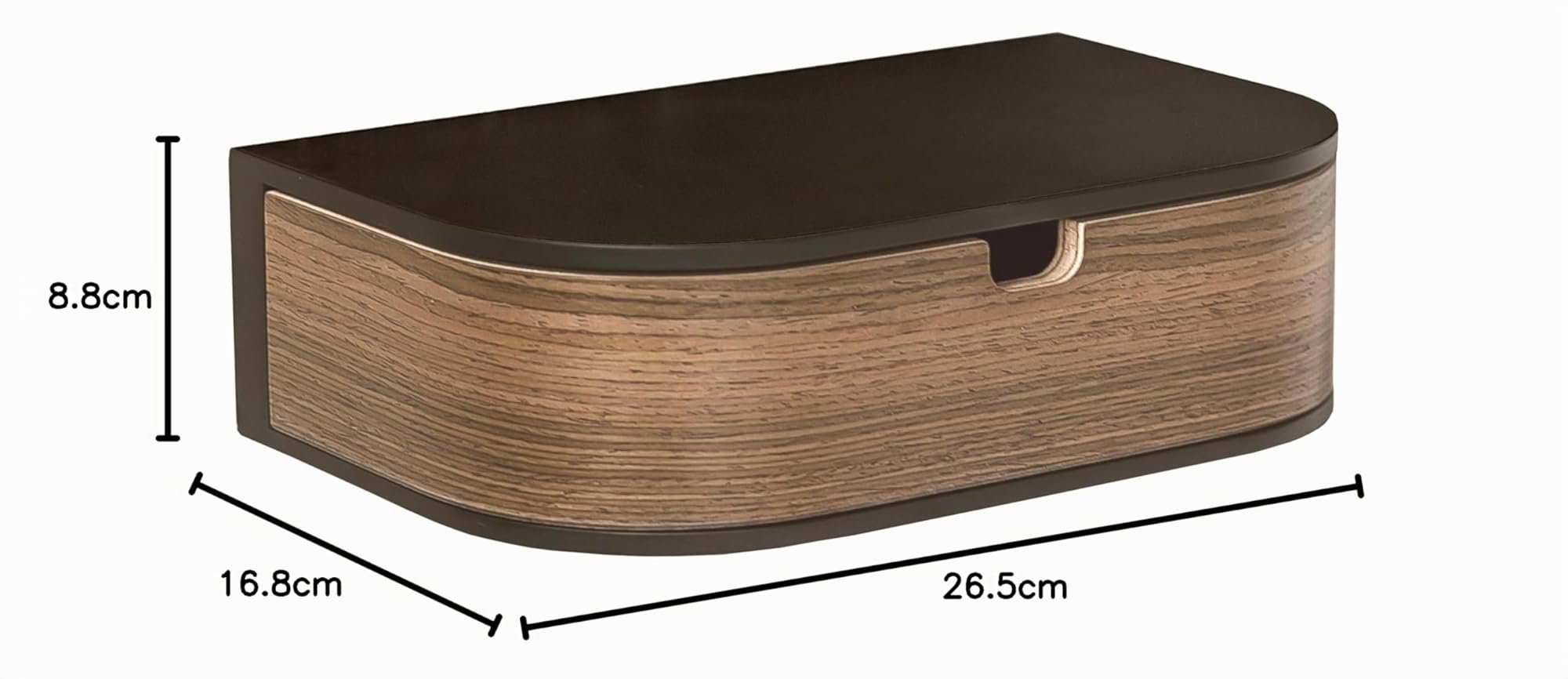 Étagère Flottante avec tiroirs - Étagère Murale Suspendue en Bois - Petits tiroirs muraux Suspendus - Étagère Murale Flottante avec tiroirs (Noir/Noyer, Etagère avec 1 tiroir)
