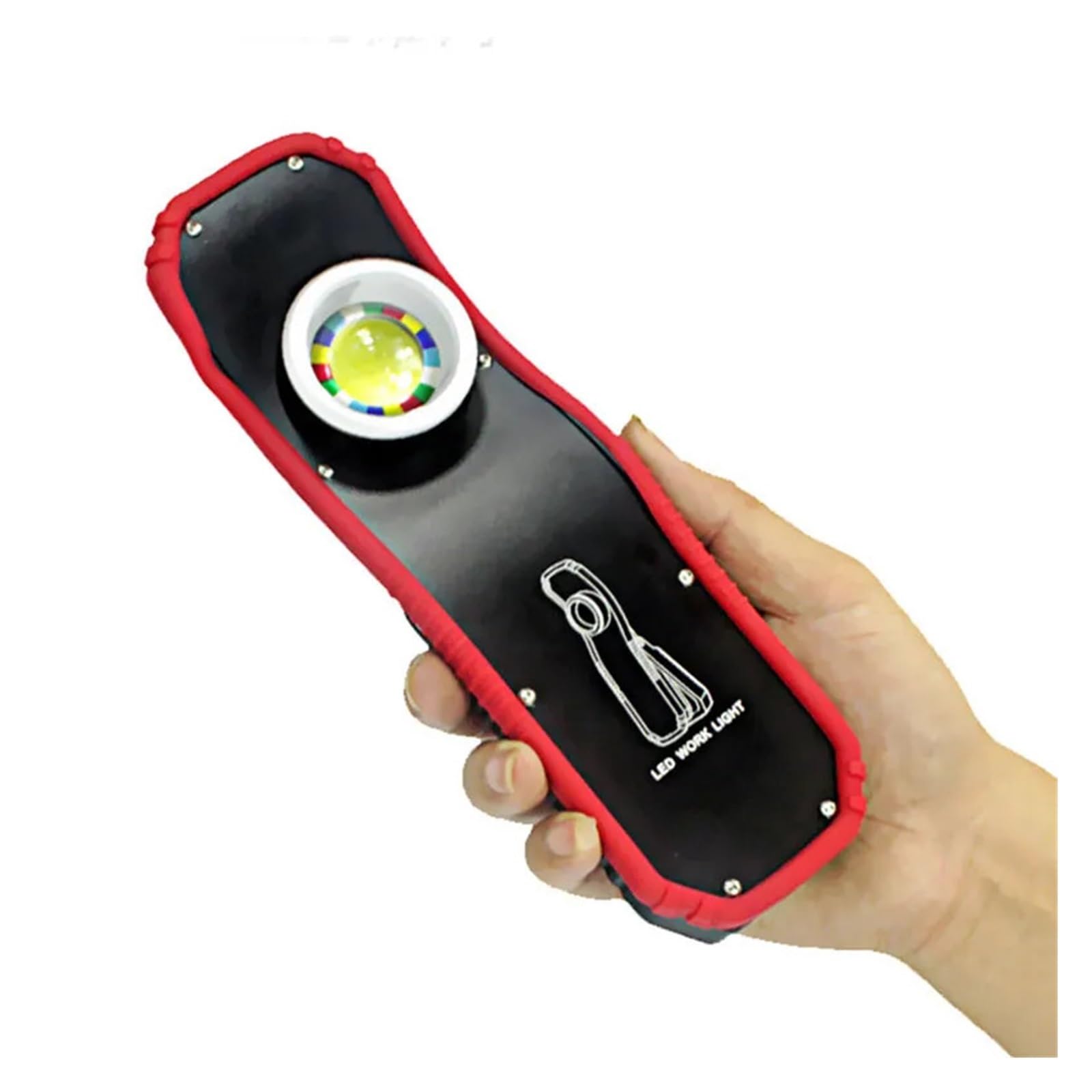 Torche LED Projecteur Portable COB, Lampe De Travail Magnétique, Rechargeable Par USB, Poche Pour Tente Camping, D'éclairage Réparation Avec Crochet Suspension pour camping(Yellow Light)