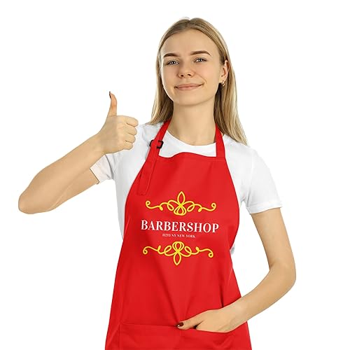 Miniatura 3 de Custom Aprons. Chef Apron Ideal for Waitress and Kitchen Use (Red)