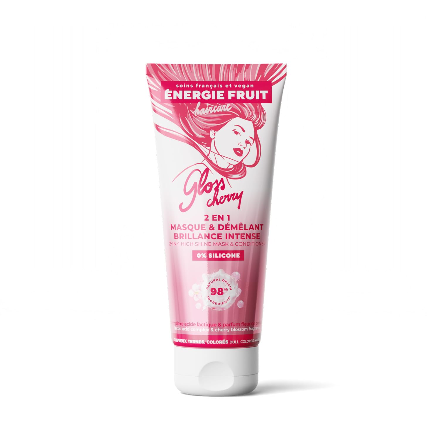 ENERGIE FRUIT Gloss Cherry - Masque 2 en 1 Après-Shampoing Brillance Intense sans silicone - Cheveux ternes en manque d'éclat - 200 ml