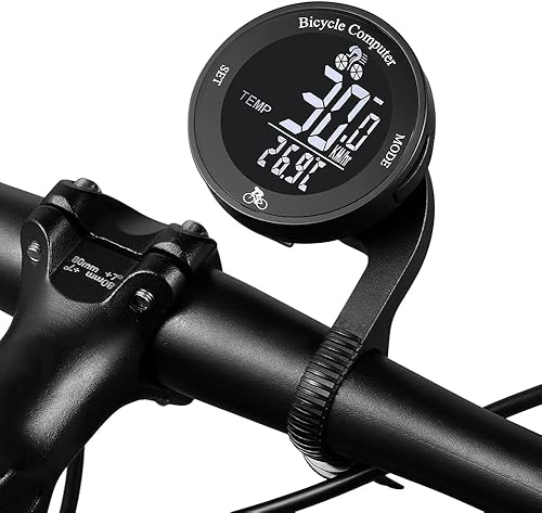 GreceYou Computadora de bicicleta inalámbrica, cuentakilómetros y velocímetro de bicicleta impermeable con pantalla LED digital, cronómetro de