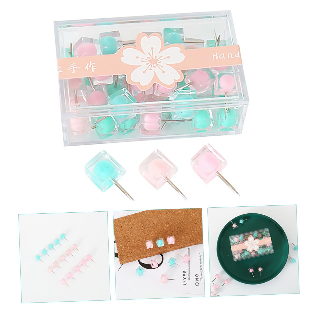 VILLCASE 200piezas Chinchetas De Color Candy Push para Pared De Tablero De Mensajes para y Escuela