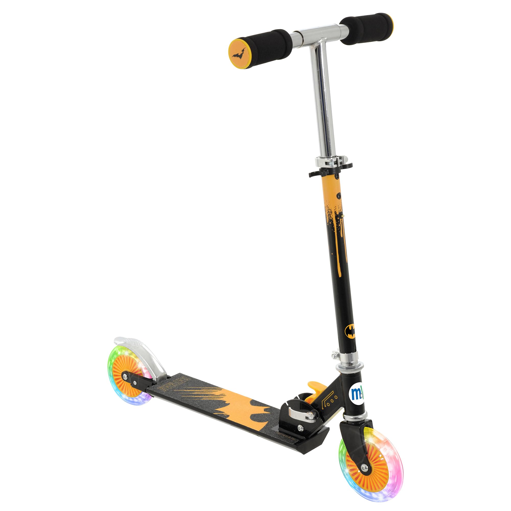 Batman Patinete Infantil para niñas y niños – Patinete Plegable en línea de 2 Ruedas – Scooter para niños y niñas – Scooter Iluminado Ajustable – Ruedas de Patinete de Dos Ruedas iluminadas – 58 x 30