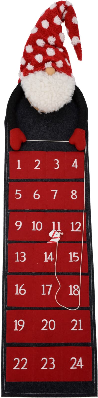 Felt Advent Calendar for Filling Yourself - Santa Claus 26 x 120 cm Red Hat