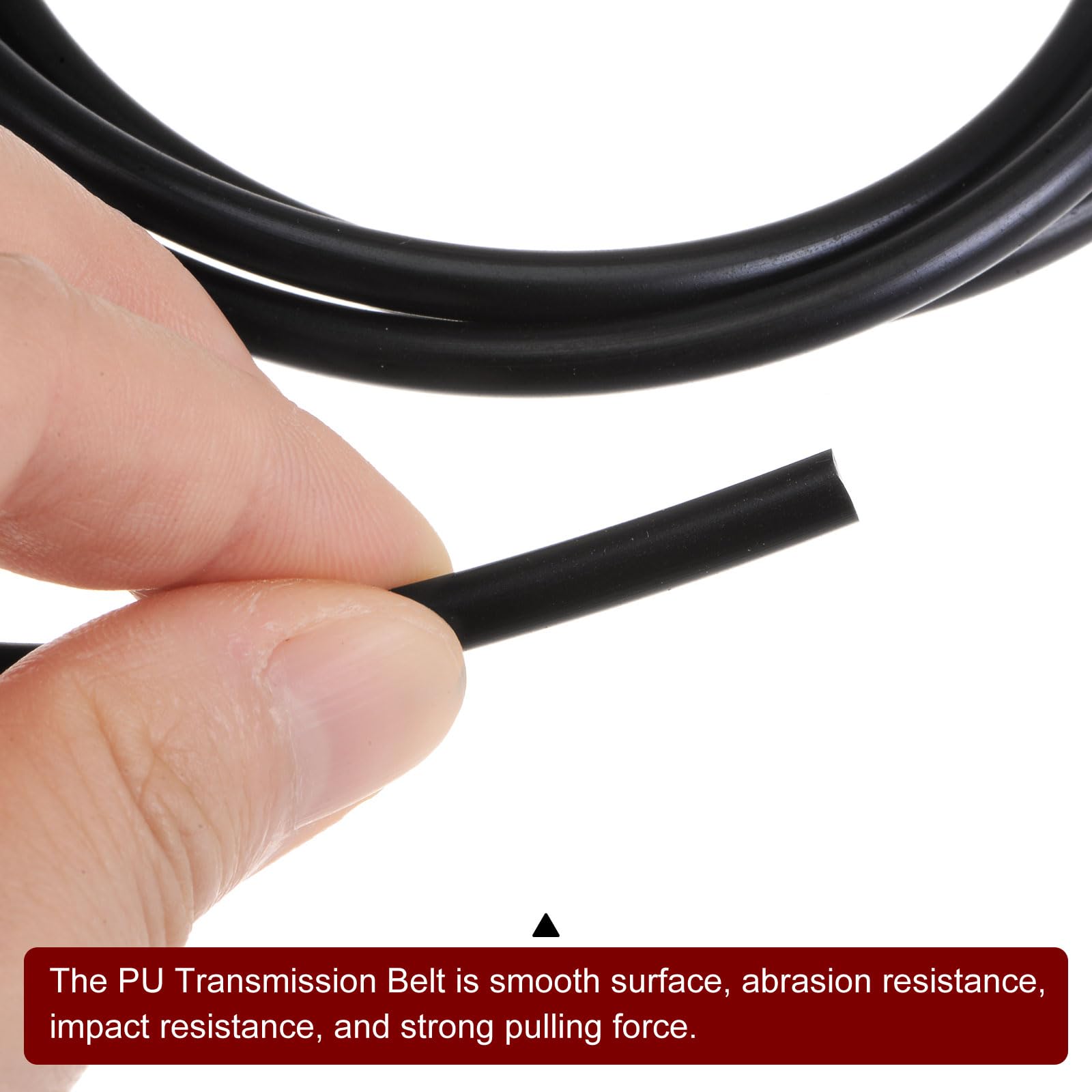 QUARKZMAN Transmisión Correa Poliuretano Redonda 4,5mm Diámetro 1 Metro Suave PU Uretano Negro